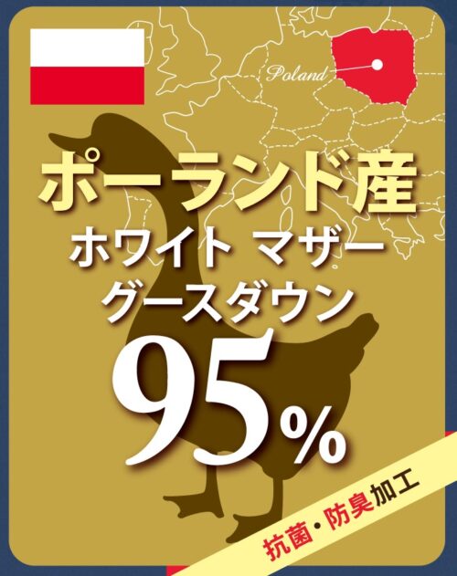 立体羽毛掛ふとん (ポーランドホワイトグース95％／フィルパワー760／ダウンパワー440)
